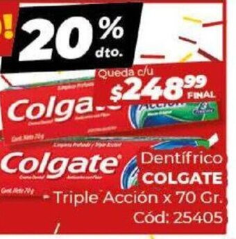 Diarco Dentifrico Colgate Triple Accion x 70 gr. oferta