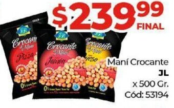 Diarco Maní Crocante JL x 500 gr. oferta