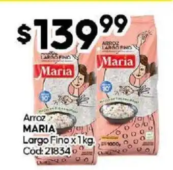 Diarco Arroz Maria Largo Fino x 1 kg. oferta