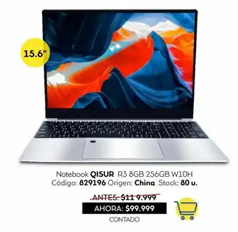 Coppel Notebook qisur w10h 15,6" r3 8gb 256gb oferta
