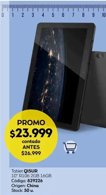 Coppel Tablet qisur r106 10" 16gb android 2gb negra oferta