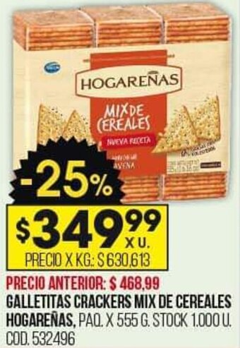 Coto Galletitas Crackers Mix de Cereales Hogareñas oferta