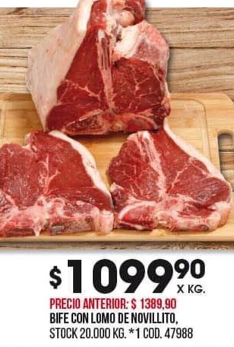 Coto Bife con Lomo de Novillito oferta