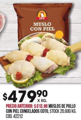 Coto Muslos de Pollo con Piel Congelados Coto oferta