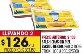 Coto Salchichas Sin Piel Escudo de Oro 190g oferta