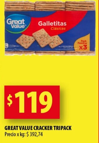 Punto Mayorista Great Value Cracker Tripack oferta