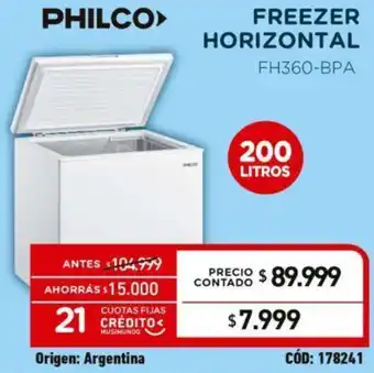 Musimundo Philco Freezer Horizontal 200L oferta