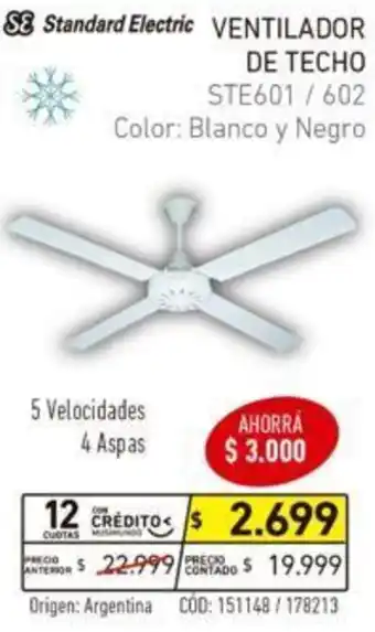 Musimundo SE Standard Electric Ventilador de Techo oferta