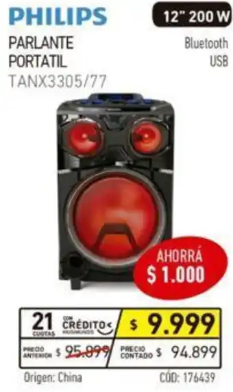 Musimundo Philips Parlante Portatil 12" 200W oferta