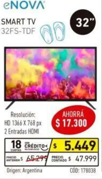 Musimundo eNova Smart TV 32FS-TDF 32" oferta
