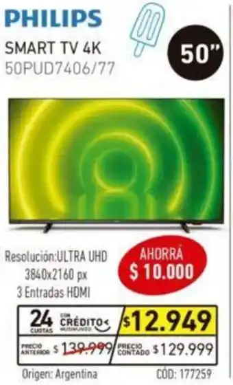 Musimundo Philips Smart TV 4K 50" oferta