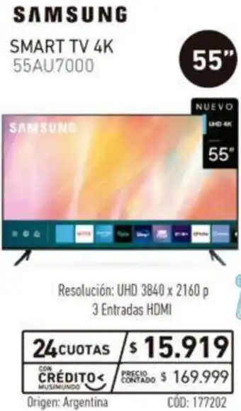 Musimundo Samsung Smart TV 4K 55" oferta