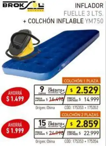 Musimundo Inflador Fuelle 3L + Colchón Inflable YM750 oferta