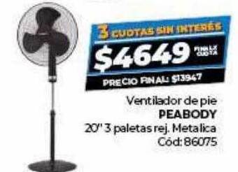 Diarco Ventilador de pie peabody 20 oferta
