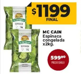 Supermayorista Vital Mc. cain espinaca congelada oferta