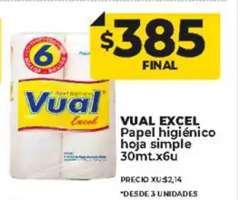 Supermayorista Vital Vual excel papel higiénico hoja simple oferta