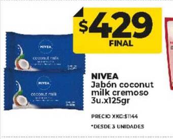 Supermayorista Vital Nivea jabon coconut milk cremoso oferta