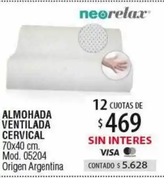 Authogar Almohada ventilada cervical neorelax oferta