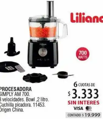 Authogar Procesadora simply am 700 liliana oferta
