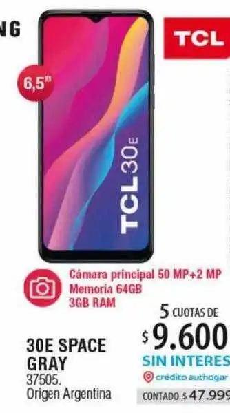 Authogar 30e space gray tcl oferta
