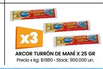 Changomas Turrón de maní arcor x 25g oferta