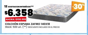 Changomas Colchón espuma zafiro 140x18 oferta