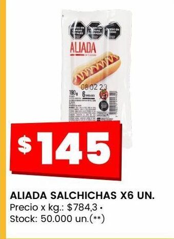 Changomas Salchichas aliada x 6un oferta