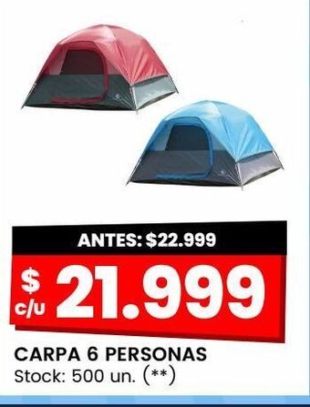 Changomas Carpa 6 personas oferta
