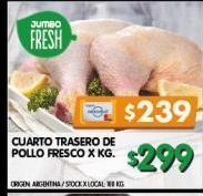 Jumbo Cuarto trasero de pollo fresco x kg oferta