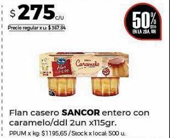 Disco Flan casero sancor 2un x 115g oferta