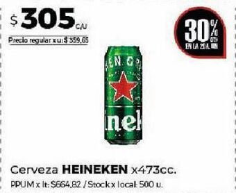 Disco Cerveza heineken 473cc oferta