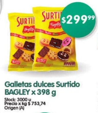 Supermercados Buenos Días Galletas Dulces Surtido BAGLEY x 398g oferta