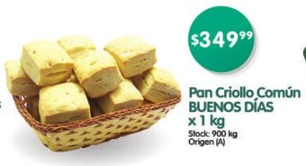 Supermercados Buenos Días Pan Criollo Común BUENOS DÍAS x 1kg oferta