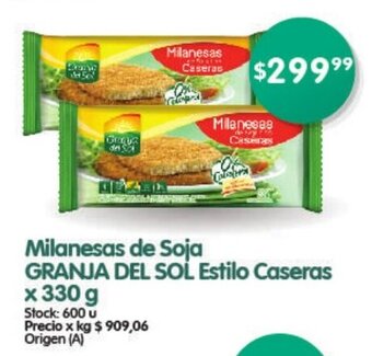 Supermercados Buenos Días Milanesas de Soja GRANJA DEL SOL Estilo Caseras x 330g oferta