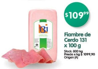 Supermercados Buenos Días Fiambre de Cerdo 131 x 100g oferta