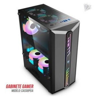 Frávega Gabinete level up gabinete gamer cassiopeia atx vidrio templado x1 fan rgb oferta