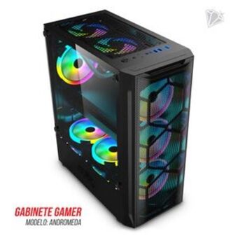 Gabinete level up gabinete gamer andromeda atx vidrio templado x3 fan rgb