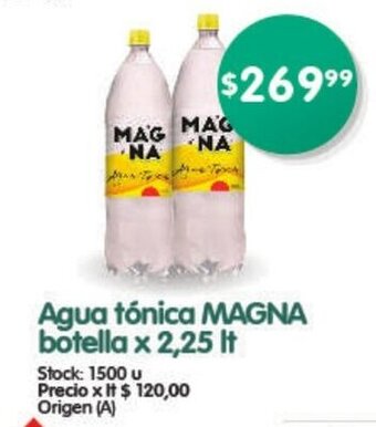 Supermercados Buenos Días Agua Tónica MAGNA botella x 2,25lt oferta