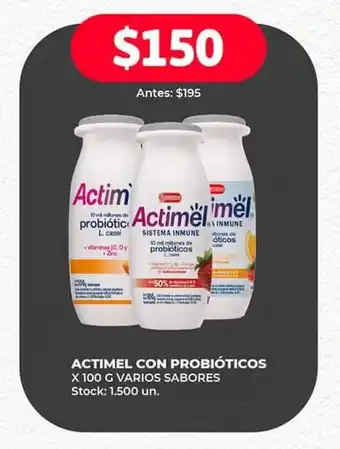 Supermercados Tadicor ACTIMEL con Probióticos x 100g varios sabores oferta