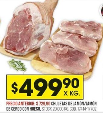 Coto Chuletas de Jamón / Jamón de Cerdo con Hueso x kg oferta