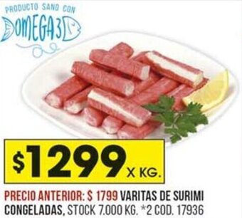 Coto Varitas de Surimi Congeladas x kg oferta