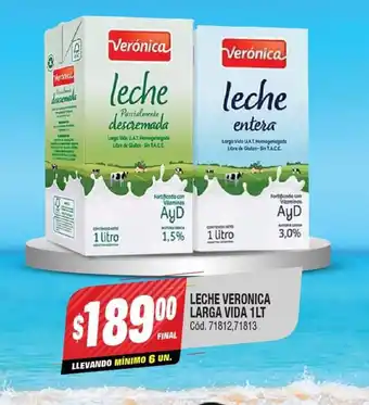 Supermercados Yaguar Leche VERONICA Larga Vida 1L oferta