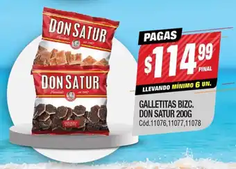 Supermercados Yaguar Galletitas Bizc. DON SATUR 200g oferta