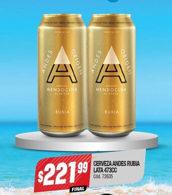 Supermercados Yaguar Cerveza ANDES Rubia lata 473cc oferta