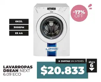 Casa Luis Chemes Lavarropas DREAN Next 6.09 Eco oferta