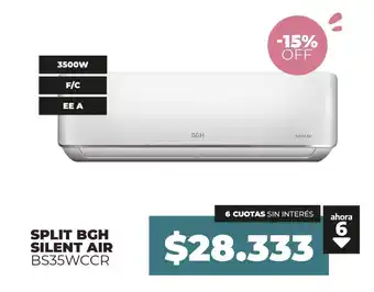 Casa Luis Chemes Split BGH Silent Air BS35WCCR oferta