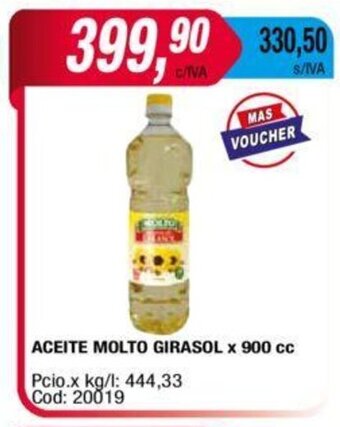 Maxiconsumo Aceite MOLTO Girasol x 900cc oferta