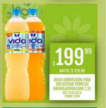 Supermercados Todo Agua saborizada vida sin azúcar pomelo naranja manzana oferta