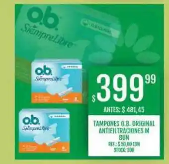 Supermercados Todo Tampones o.b. original antifiltraciones m oferta