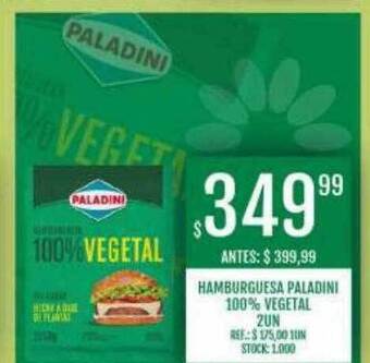 Supermercados Todo Hamburguesa paladini 100% vegetal oferta